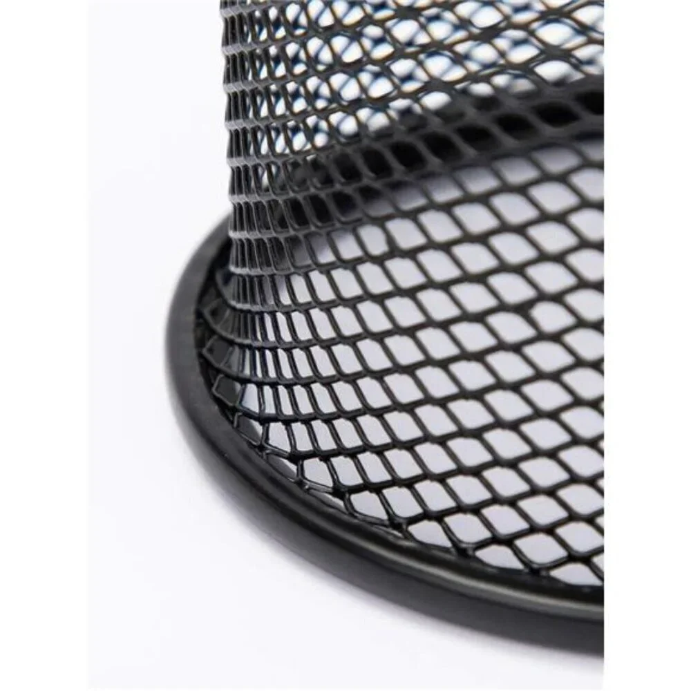 Black Pen Holder Cup for Desk Wire Mesh Pencil Cup Holder for Desk Organizer